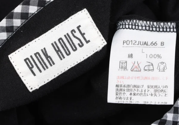 PINK HOUSE Cotton Initial Patch Check Piping Design Tank Top K-164777_011