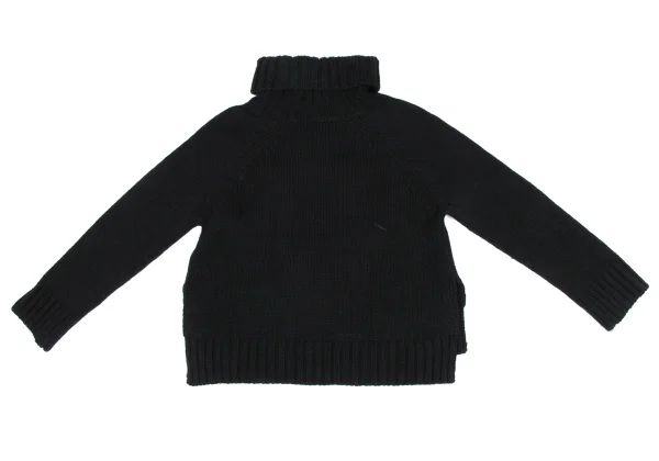 PINK HOUSE Acrylic Wool Logo Woven Low Gauge Turtleneck Knit K-164780_011