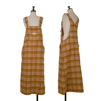 PINK HOUSE Wool Blend Pocket Design Check Overall Dress