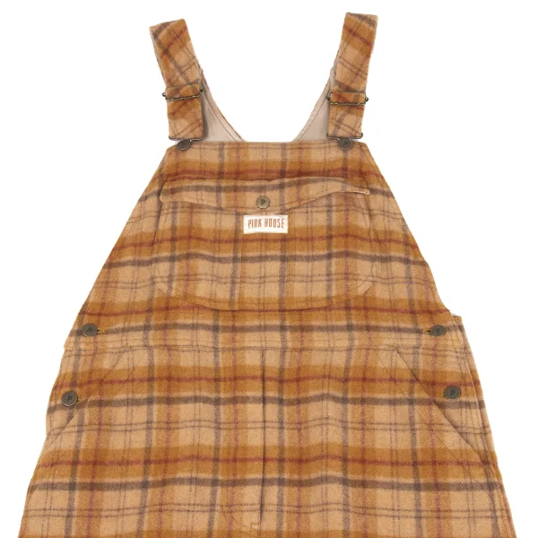 PINK HOUSE Wool Blend Pocket Design Check Overall Dress K-164783_003
