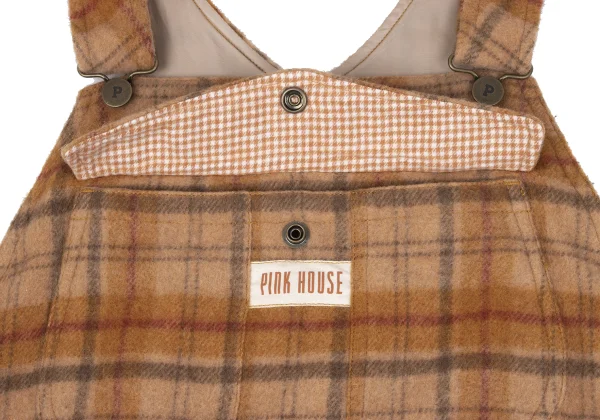 PINK HOUSE Wool Blend Pocket Design Check Overall Dress K-164783_007