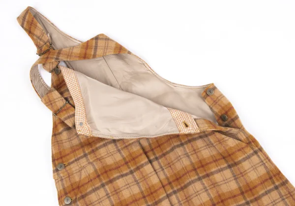 PINK HOUSE Wool Blend Pocket Design Check Overall Dress K-164783_010