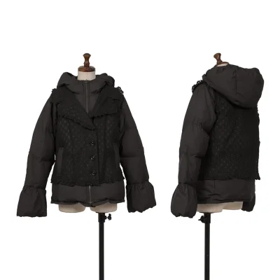 PINK HOUSE Poly Lace Design Hooded Down Jacket