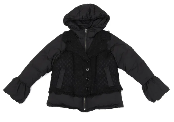PINK HOUSE Poly Lace Design Hooded Down Jacket K-164784_002