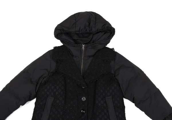 PINK HOUSE Poly Lace Design Hooded Down Jacket K-164784_003