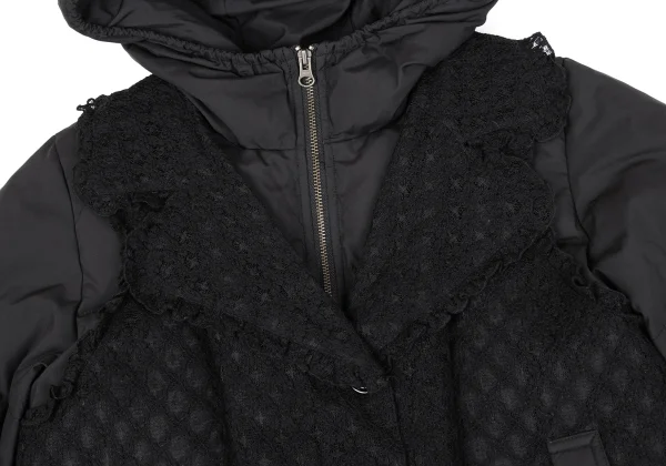 PINK HOUSE Poly Lace Design Hooded Down Jacket K-164784_006
