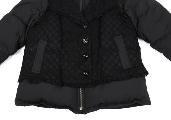 PINK HOUSE Poly Lace Design Hooded Down Jacket K-164784_010