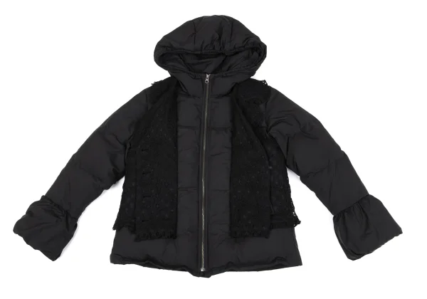 PINK HOUSE Poly Lace Design Hooded Down Jacket K-164784_013