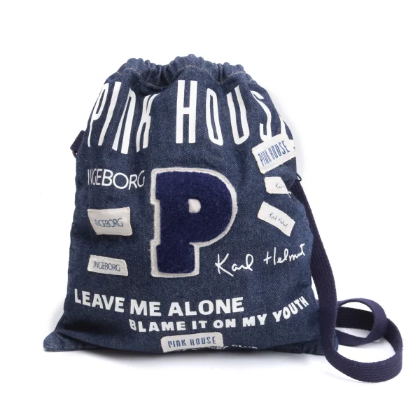 PINK HOUSE Logo Patch Denim Purse Bag  Indigo  K-164786_001
