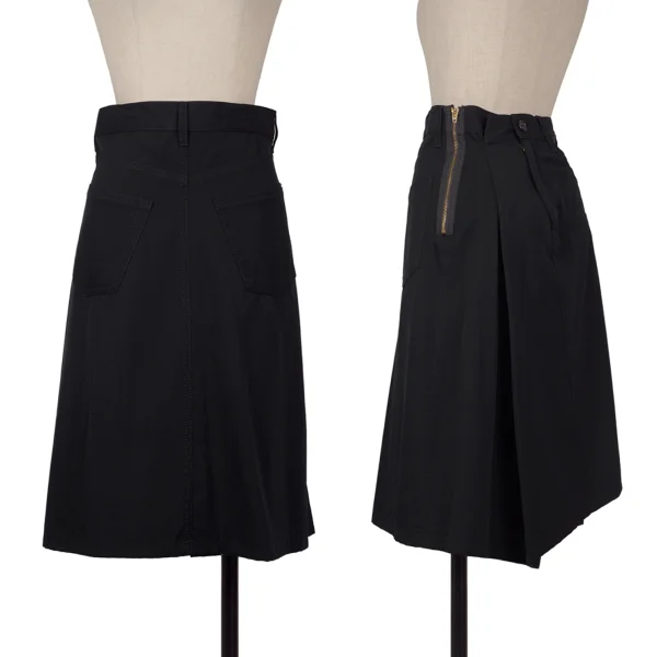 JUNYA WATANABE COMME des GARCONS Wool Gaba Side Cutting Asymmetry Skirt Navy S K-164791_001