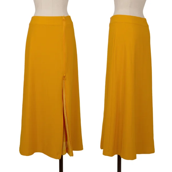 ISSEY MIYAKE Inner Mesh Zip Nylon Skirt Orange 1 K-164794_001