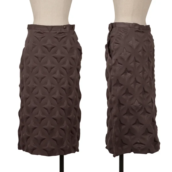 ISSEY MIYAKE 3D Star Poly Skirt Brown 2 K-164795_001