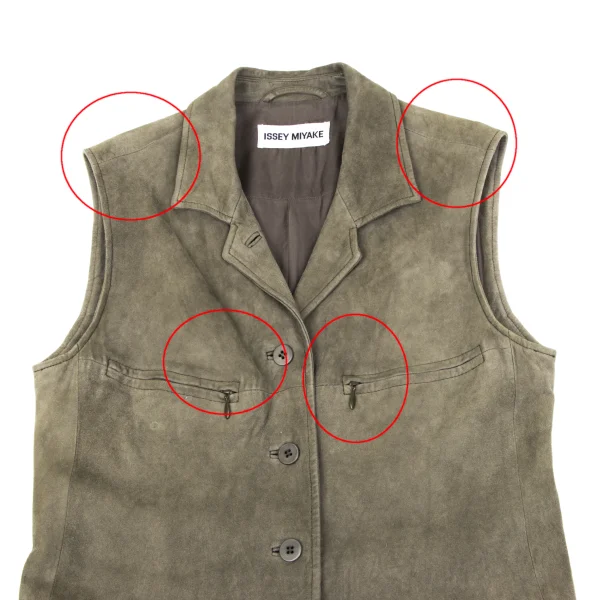 ISSEY MIYAKE Goat Suede Sleeveless Jacket K-164798_003