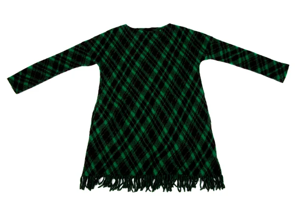 ISSEY MIYAKE HaaT Wool Blend Argyle Fringe Knit Tunic K-164808_002