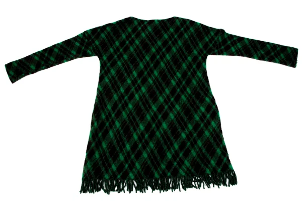 ISSEY MIYAKE HaaT Wool Blend Argyle Fringe Knit Tunic K-164808_011