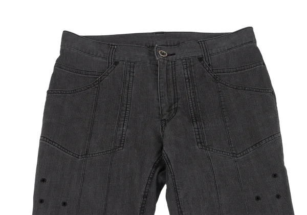 ISSEY MIYAKE HaaT Eyelet Design Stretch Glitter Flare Pants K-164811_002