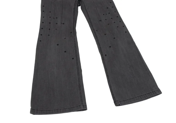 ISSEY MIYAKE HaaT Eyelet Design Stretch Glitter Flare Pants K-164811_007