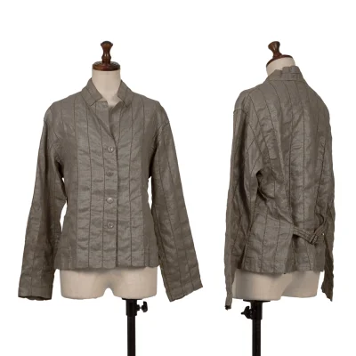 ISSEY MIYAKE FETE Foil Coated Openwork Embroidered Jacket