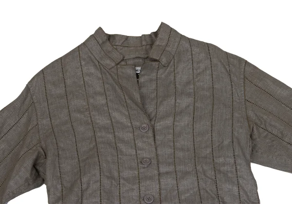 ISSEY MIYAKE FETE Foil Coated Openwork Embroidered Jacket K-164813_003