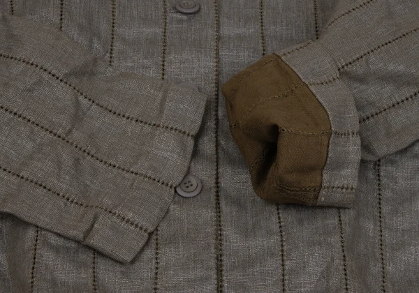 ISSEY MIYAKE FETE Foil Coated Openwork Embroidered Jacket K-164813_007