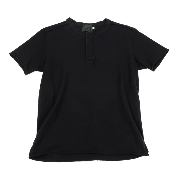 Yohji Yamamoto DURBAN A.A.R Velcro Neck T Shirt Black F K-164823_001