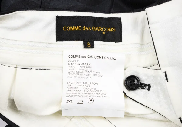 COMME des GARCONS Tuck Nylon Dot Wide Pants K-164835_010
