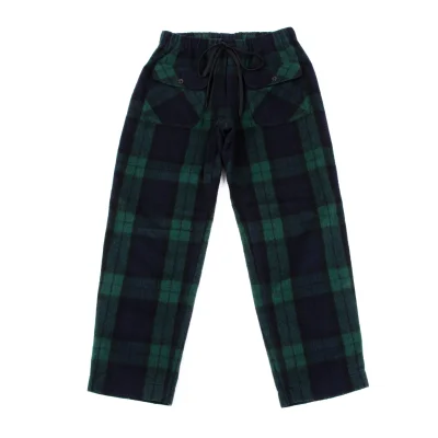 GANRYU Wool Poly Check Pants