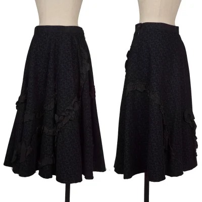tricot COMME des GARCON Floral Flocky Frill Skirt