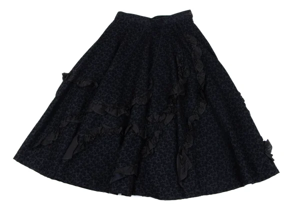 tricot COMME des GARCON Floral Flocky Frill Skirt K-164843_002