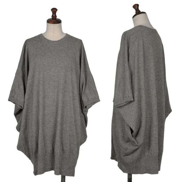 zucca Cashmere Blended Wool Silk Drape Knit Top Grey M K-164845_001