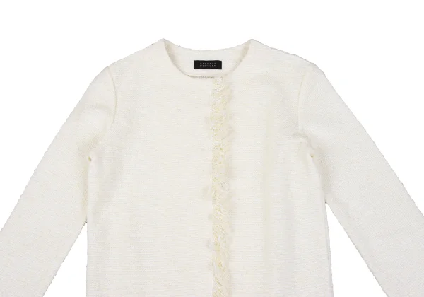 BARNEYS NEW YORK Fringe Front Tweed Cardigan K-164846_003