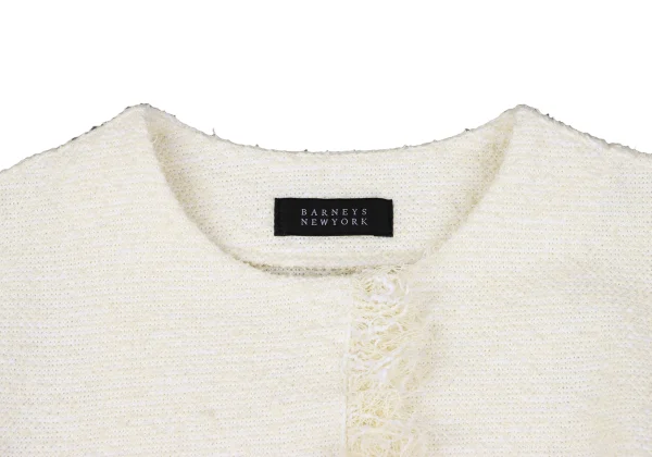 BARNEYS NEW YORK Fringe Front Tweed Cardigan K-164846_004