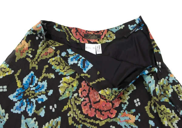 Leilian Pixel Flower Printed Cotton Skirt K-164848_004