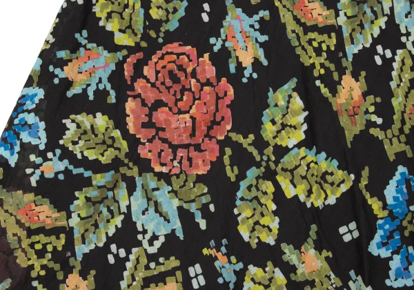 Leilian Pixel Flower Printed Cotton Skirt K-164848_009