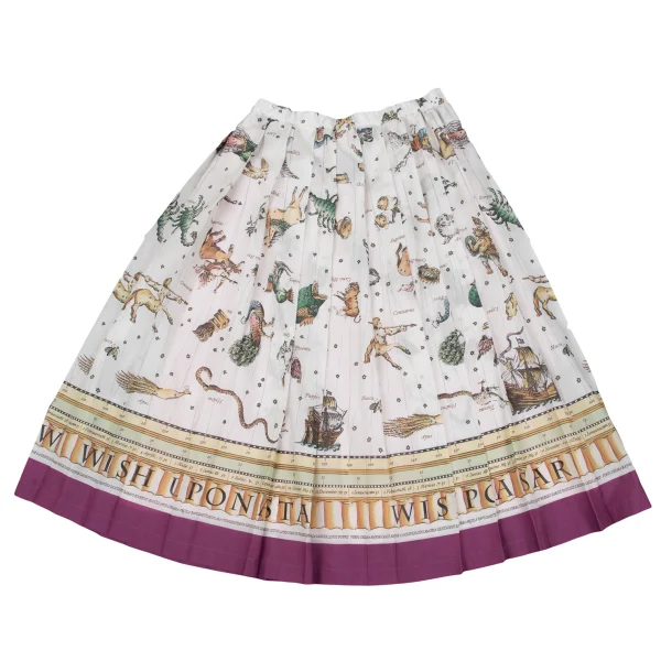 MUVEIL Constellation Printed Pleats Poly Skirt K-164849_002
