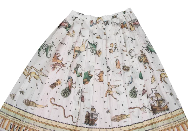 MUVEIL Constellation Printed Pleats Poly Skirt K-164849_003