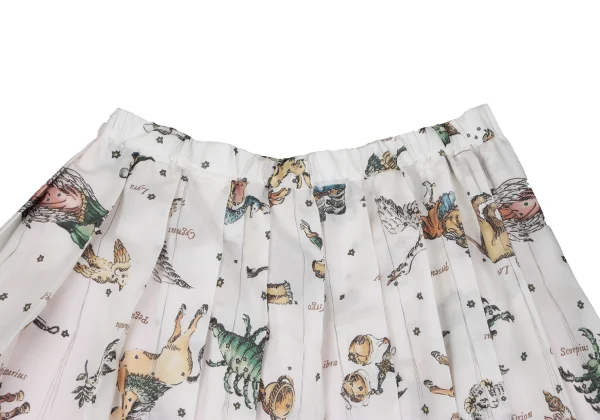 MUVEIL Constellation Printed Pleats Poly Skirt K-164849_004