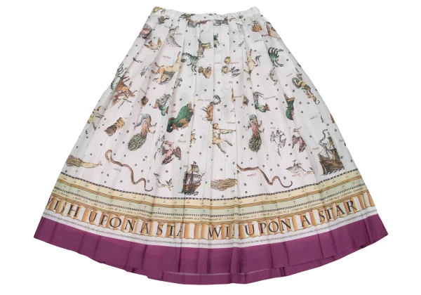 MUVEIL Constellation Printed Pleats Poly Skirt K-164849_009