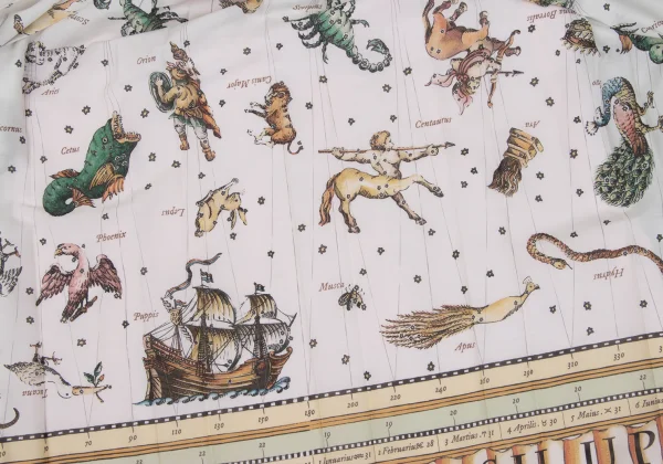 MUVEIL Constellation Printed Pleats Poly Skirt K-164849_010