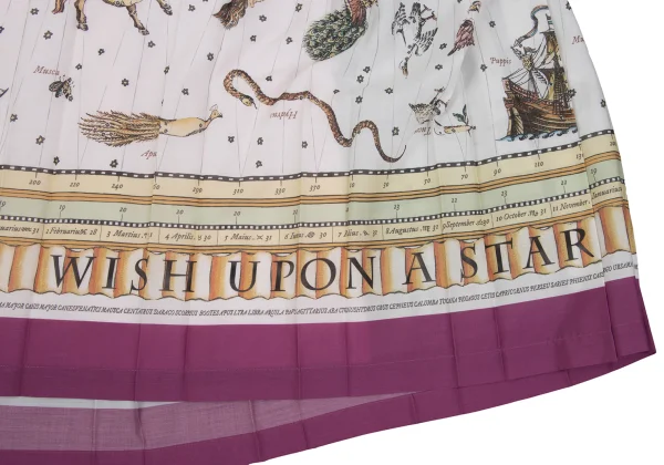 MUVEIL Constellation Printed Pleats Poly Skirt K-164849_011