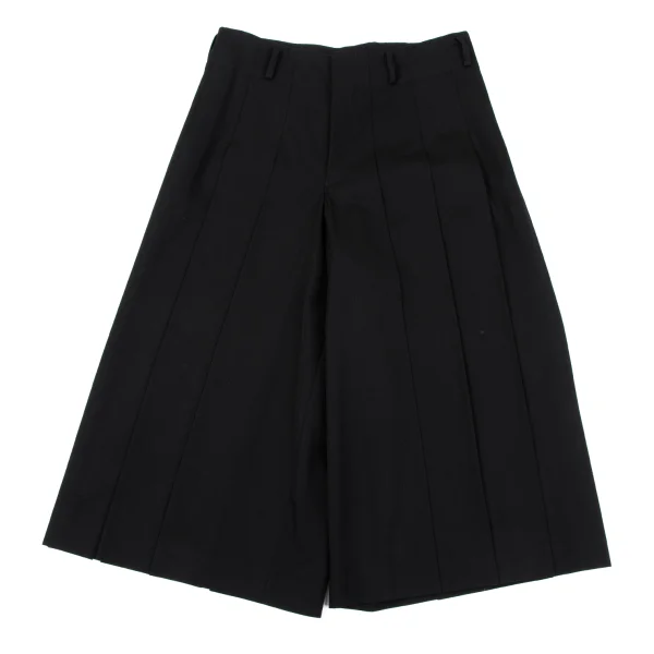 コムコム コムデギャルソンCOMME des GARCONS ウールギャバプリーツ袴パンツ 黒S