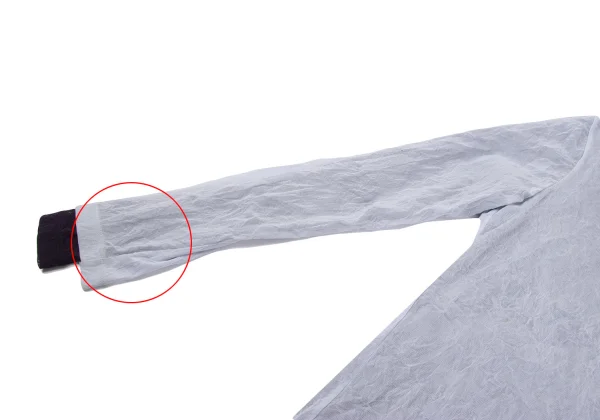 Y's Wrinkled Mesh Layered Long Sleeve Top K-164864_007