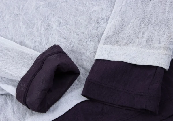 Y's Wrinkled Mesh Layered Long Sleeve Top K-164864_009