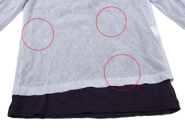 Y's Wrinkled Mesh Layered Long Sleeve Top K-164864_010