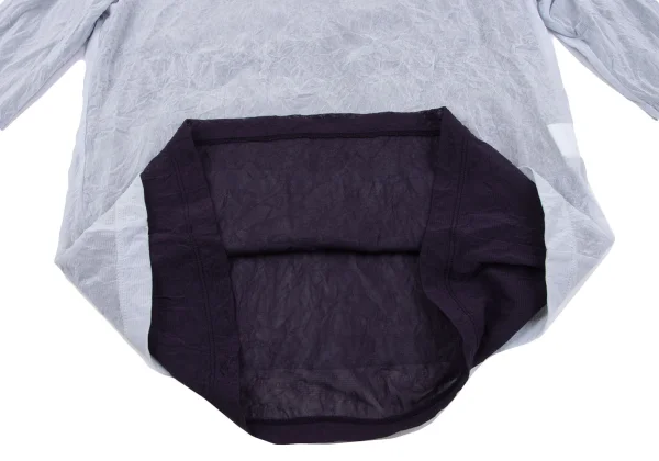Y's Wrinkled Mesh Layered Long Sleeve Top K-164864_014
