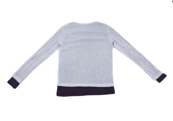 Y's Wrinkled Mesh Layered Long Sleeve Top K-164864_016