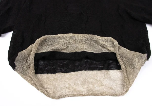 Y's Dot Woven Hem Glitter Short Sleeve Knit K-164865_009