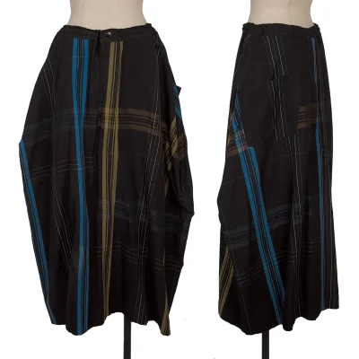 Y's Cotton Linen Line Skirt