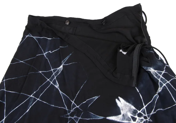 Y's Tie-Dye Graphic Printed Rayon Dropped Crotch Pants K-164875_007