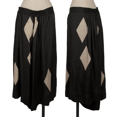 Y's Diamond Discharge Printing Cupra Dropped Crotch Pants